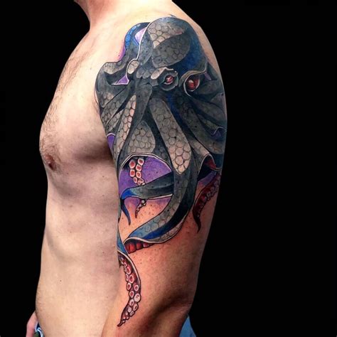 geometric octopus tattoo|100 Latest Octopus Tattoos For 2024!